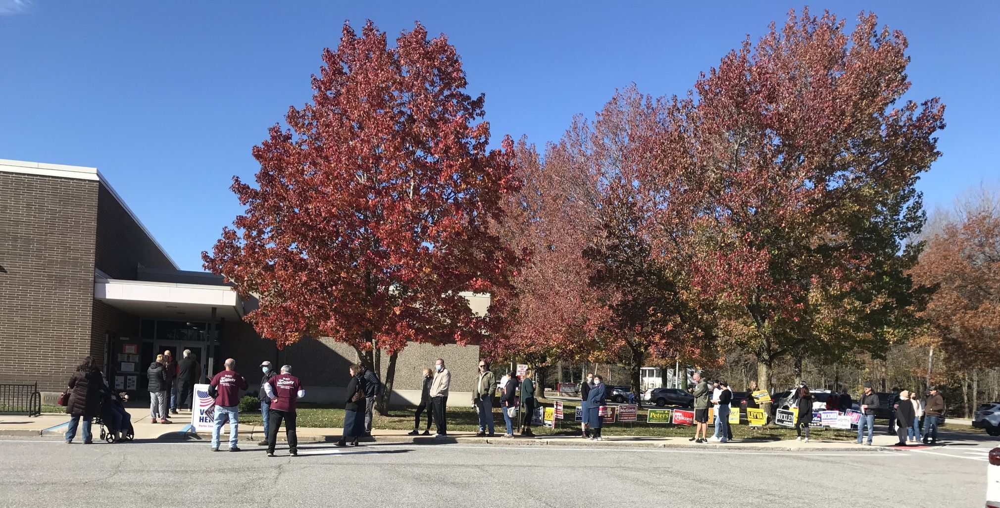 Voting at Brummitt Elementary School near Chesterton